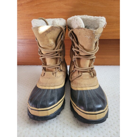 SOREL Womens CARIBOU Waterproof Winter Snow Boot NL1005-280 Size US 6 Fur Lined - Picture 2 of 12